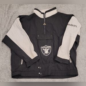 1990's Vintage Apex One NFL, Raiders Jacket, Emrodered Decals, Full Zip
